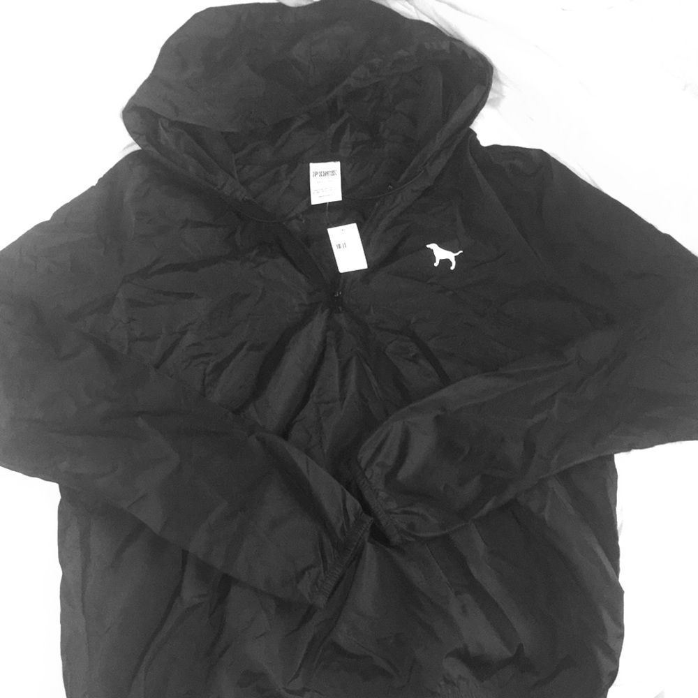 PINK hooded wind breaker jacket NWT🏷